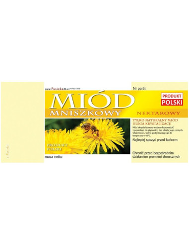 ETYKIETY NA MIÓD MNISZKOWY 116X50 – 100 SZT.