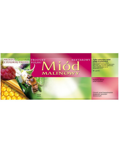 ETYKIETY NA MIÓD MALINOWY 154X60 (DUŻE) – 100 SZT.