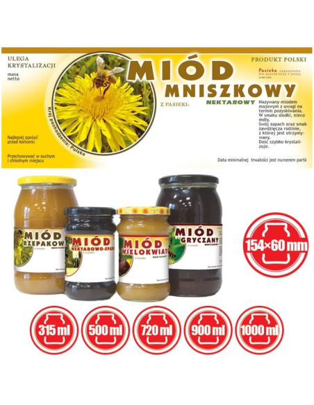 ETYKIETY NA MIÓD MNISZKOWY 154X60 (DUŻE) – 100 SZT.