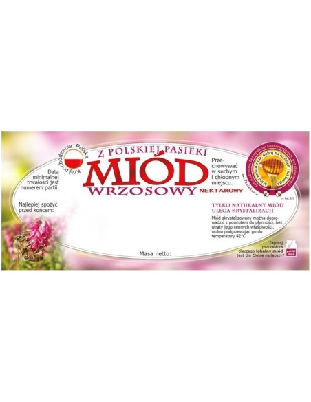 ETYKIETY NA MIÓD WRZOSOWY 116X50 – 100 SZT.