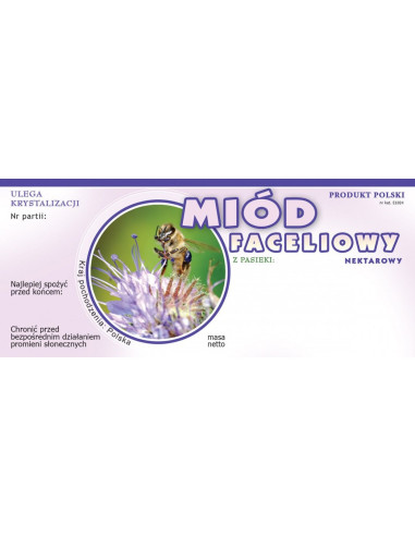 ETYKIETY NA MIÓD FACELIOWY 116X50 – 100 SZT.