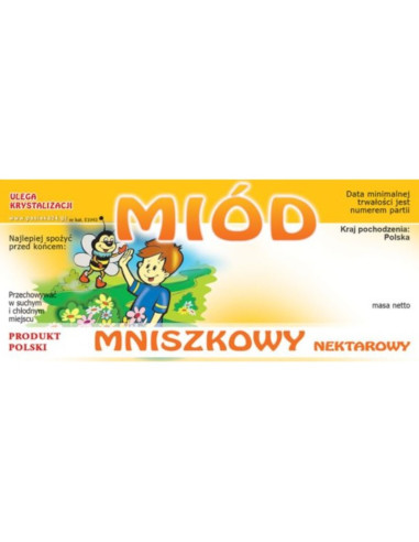 ETYKIETY NA MIÓD MNISZKOWY 116X50 – 100 SZT.