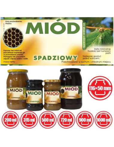 ETYKIETY NA MIÓD SPADZI LIŚCIASTEJ 116x50 – 100...