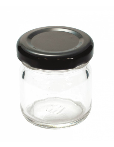 SŁOIK MINI 35 ML Z NAKRĘTKĄ CZARNĄ - 1 SZT.
