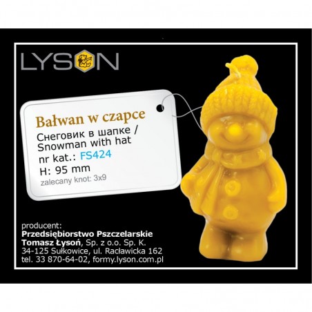 FORMA SILIKONOWA - BAŁWAN W CZAPCE - WYSOKOŚĆ 9,5CM