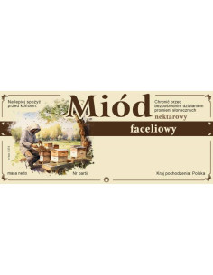 ETYKIETY NA MIÓD FACELIOWY 116X50 – 100 SZT.
