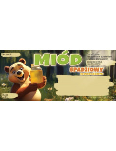 ETYKIETY NA MIÓD ZE SPADZI LIŚCIASTEJ 116X50 – 100 SZT.