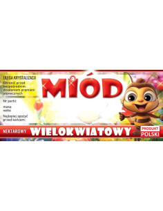 ETYKIETY NA MIÓD WIELOKWIATOWY 116X50 – 100 SZT.