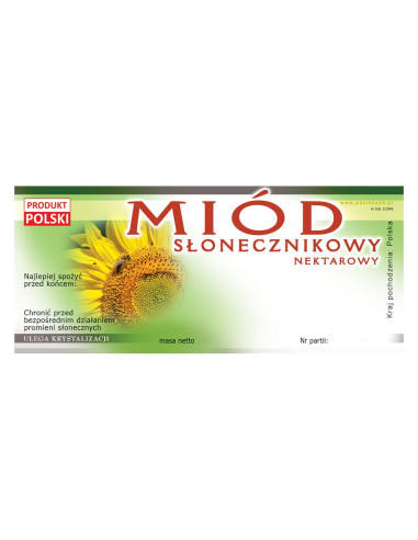 ETYKIETY NA MIÓD SŁONECZNIKOWY 116X50 – 100 SZT.