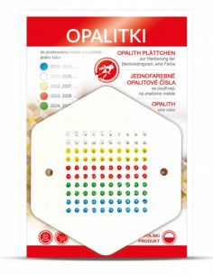 OPALITKI DO ZNAKOWANIA MATEK - 5 KOLORÓW, 20 NUMERKÓW