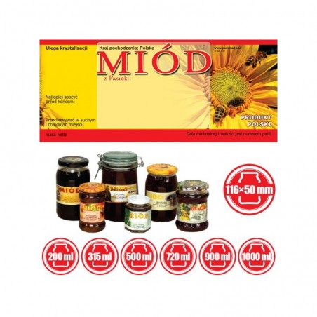 ETYKIETY NA MIÓD UNIWERSALNE 116X50MM – 100 SZT.