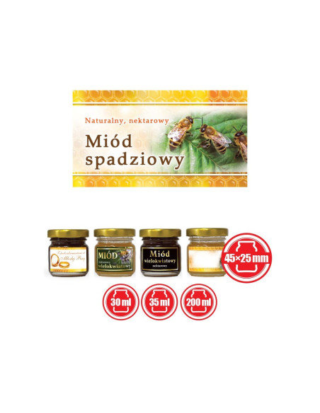 ETYKIETY MAŁE (MIÓD SPADZIOWY) 45X25 – 100 SZT.