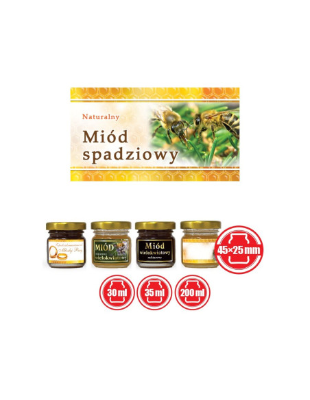 ETYKIETY MAŁE (MIÓD SPADZIOWY) 45X25 – 100 SZT.