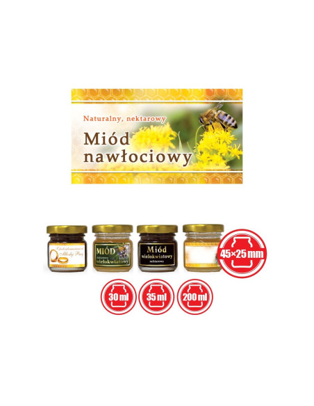 ETYKIETY MAŁE (MIÓD NAWŁOCIOWY) 45X25 – 100 SZT.