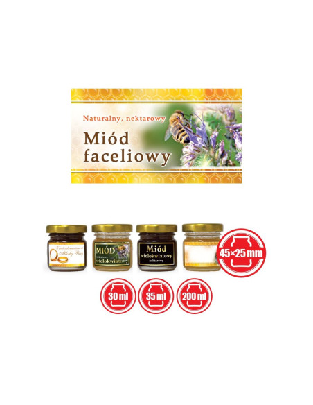 ETYKIETY MAŁE (MIÓD FACELIOWY) 45X25 – 100 SZT.