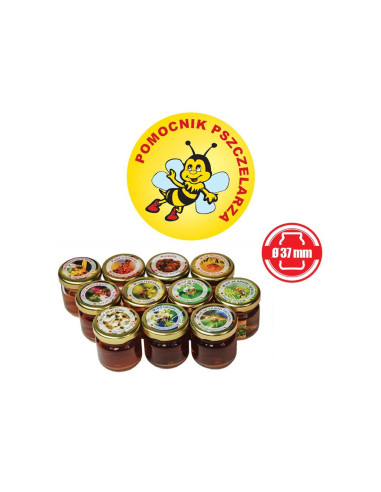 ETYKIETY MINI "POMOCNIK PSZCZELARZA" Ø 37MM –...
