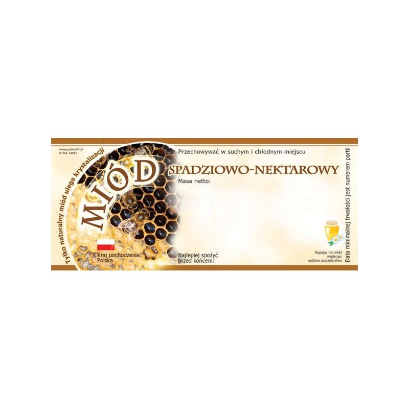 ETYKIETY NA MIÓD SPADZIOWO-NEKTAROWY 116X50 –...