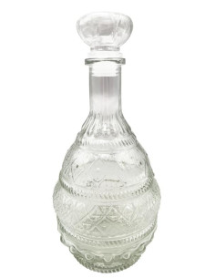 Zdobiona Szklana Karafka z Korkiem - 950 ml