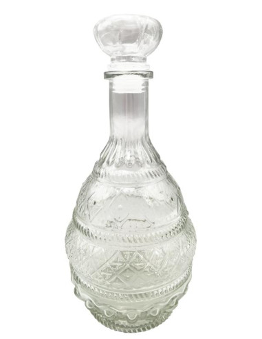 Zdobiona Szklana Karafka z Korkiem - 950 ml