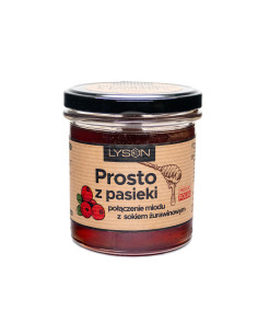 Miód z Sokiem Żurawinowym Łysoń – 370 g