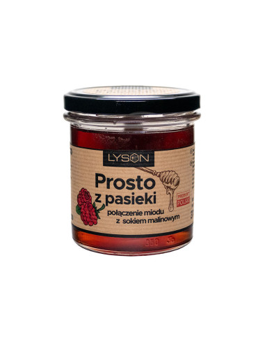 Miód z Sokiem Malinowym Łysoń – 370 g