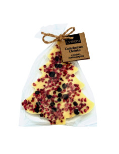 Czekolada Biała z Miodem, Malinami i Jagodami, Choinka – 85g