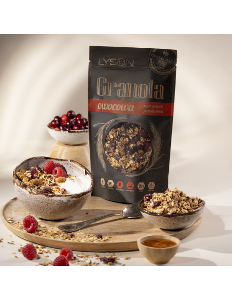 Granola Owocowa z Miodem i Pyłkiem Pszczelim – 300g