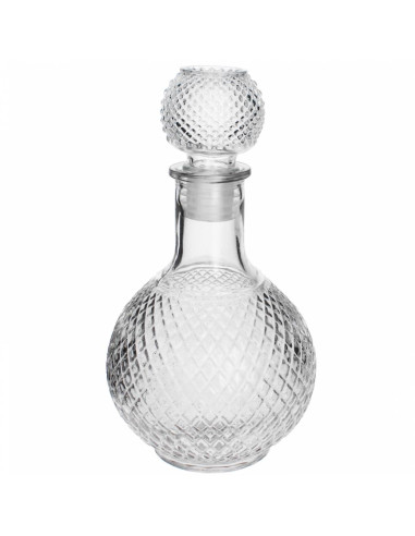Zdobiona Szklana Karafka z Korkiem 1000 ml