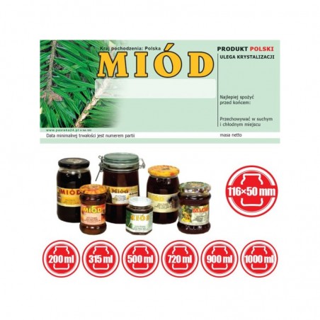 ETYKIETY NA MIÓD UNIWERSALNE 116x50 – 100 SZT.