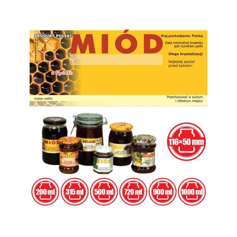 ETYKIETY NA MIÓD UNIWERSALNA 116x50 – 100 SZT.