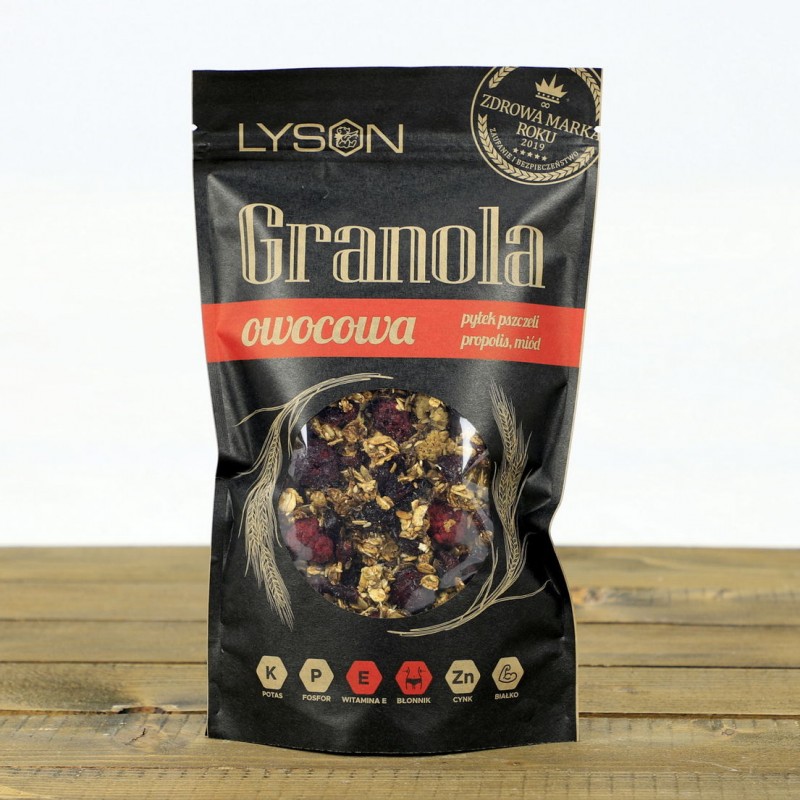 Granola Owocowa z Miodem i Pyłkiem Pszczelim –...