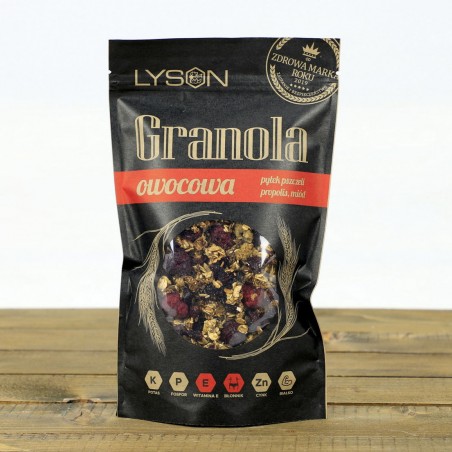 Granola Owocowa z Miodem i Pyłkiem Pszczelim – 300g