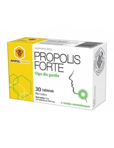 PROPOLIS FORTE - TABLETKI NA GARDŁO - MENTOLOWE...