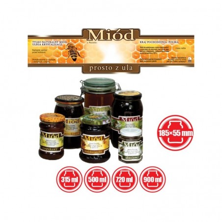 ETYKIETY OZDOBNE NA MIÓD PROSTO Z ULA 185X55 – 100 SZT.