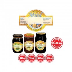 ETYKIETY OKRĄGŁE NA MIÓD KREMOWANY 125X86 – 100 SZT. 2