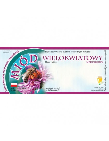 ETYKIETY NA MIÓD WIELOKWIATOWY 116X50 – 100 SZT.