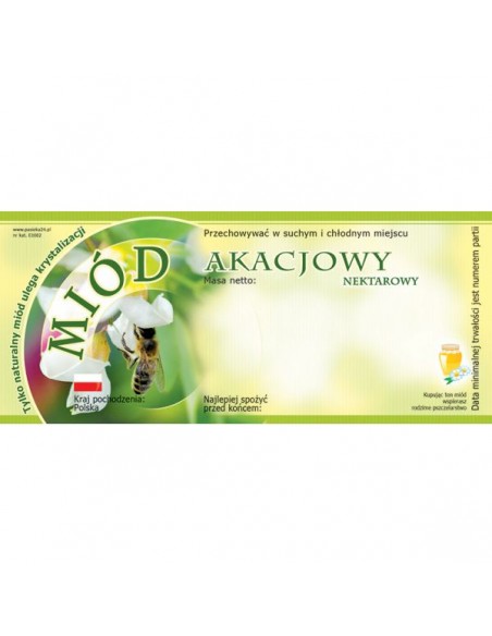 ETYKIETY NA MIÓD AKACJOWY 116X50 – 100 SZT.