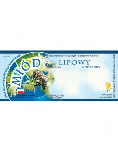 ETYKIETY NA MIÓD LIPOWY 116X50 – 100 SZT.