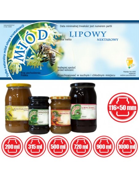 ETYKIETY NA MIÓD LIPOWY 116X50 – 100 SZT.