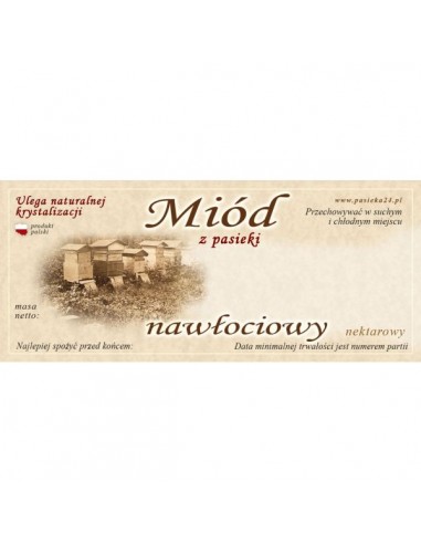 ETYKIETY NA MIÓD NAWŁOCIOWY 116X50 – 100 SZT.