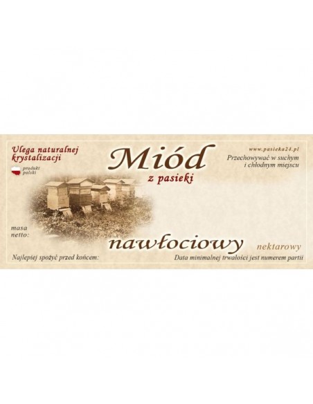 ETYKIETY NA MIÓD NAWŁOCIOWY 116X50 – 100 SZT.