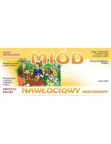 ETYKIETY NA MIÓD NAWŁOCIOWY 116X50 – 100 SZT.