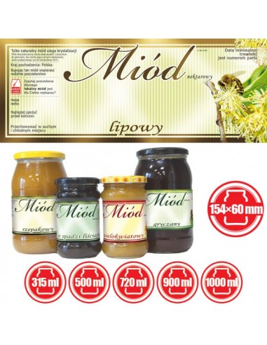 ETYKIETY NA MIÓD LIPOWY 154X60 (DUŻE) – 100 SZT.