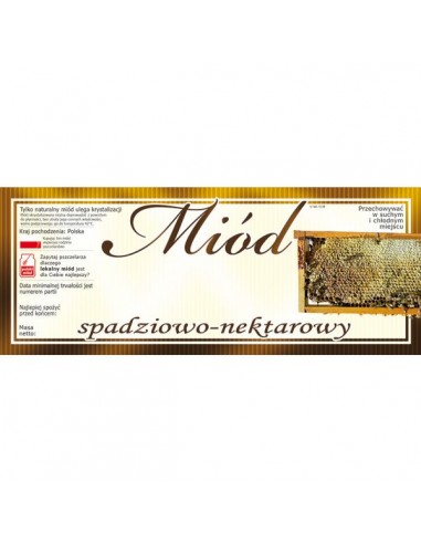 ETYKIETY NA MIÓD SPADZIOWO NEKTAROWY 154X60...