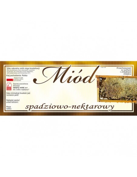 ETYKIETY NA MIÓD SPADZIOWO NEKTAROWY 154X60 (DUŻE) – 100 SZT.