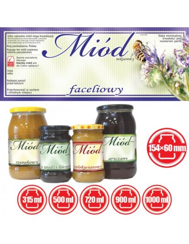 ETYKIETY NA MIÓD FACELIOWY 154X60 (DUŻE) – 100...