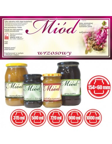 ETYKIETY NA MIÓD WRZOSOWY 154X60 (DUŻE) – 100 SZT.
