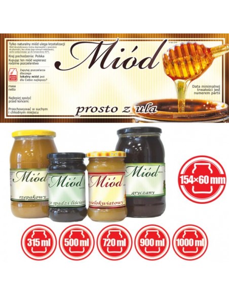 ETYKIETY NA MIÓD PROSTO Z ULA 154X60 (DUŻE) – 100 SZT.