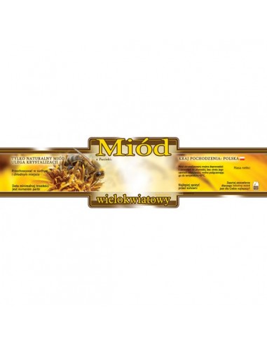 ETYKIETY OZDOBNE NA MIÓD WIELOKWIATOWY 185X55 –...