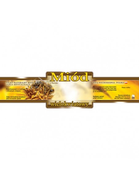 ETYKIETY OZDOBNE NA MIÓD WIELOKWIATOWY 185X55 – 100 SZT.
